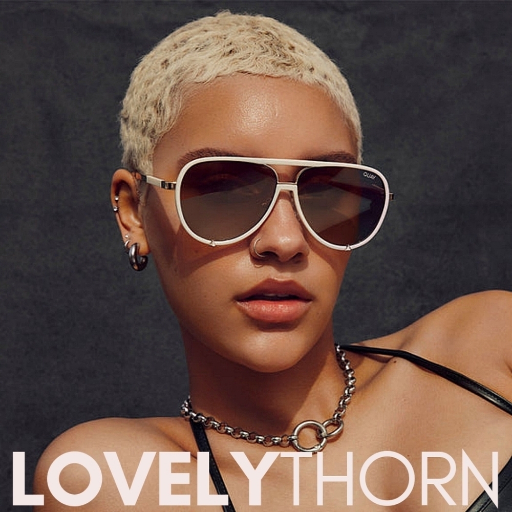 QUAY // ltd ed luxe combination white/gold frames brown polarized lens aviators - Picture 11 of 16